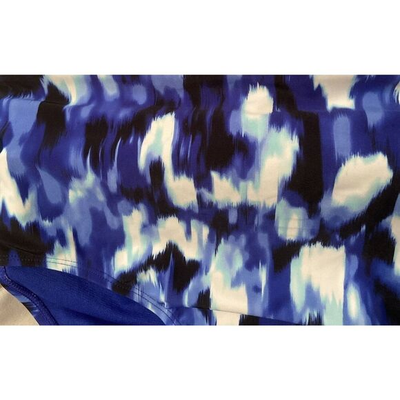 NWT Time & Tru Women's High Waist Swimsuit Bottom Tie Dye Blue&White Large - Picture 2 of 6